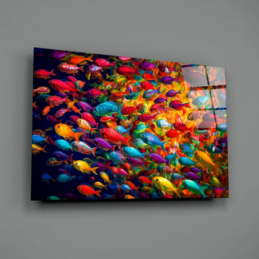 Fish World Glass Wall Art