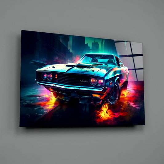 1970 American Muscle Car Glass Wall Art || Designer Collection
