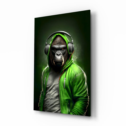 Animal Vogue Lime Hoodie Glass Wall Art