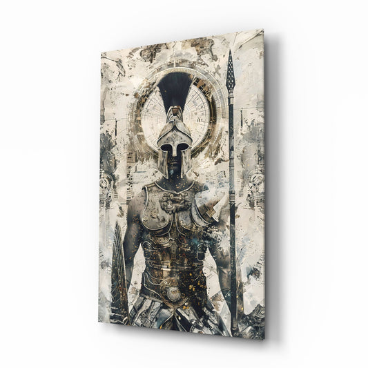 Roman Gladiator Sketch Glass Wall Art