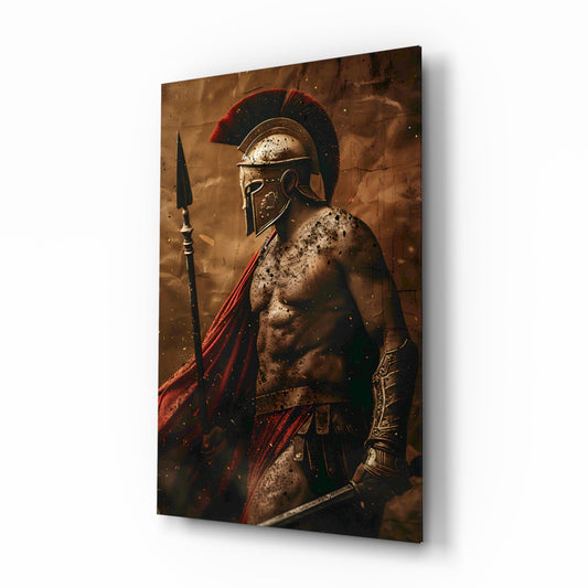 Shirtless Roman Gladiator Glass Wall Art