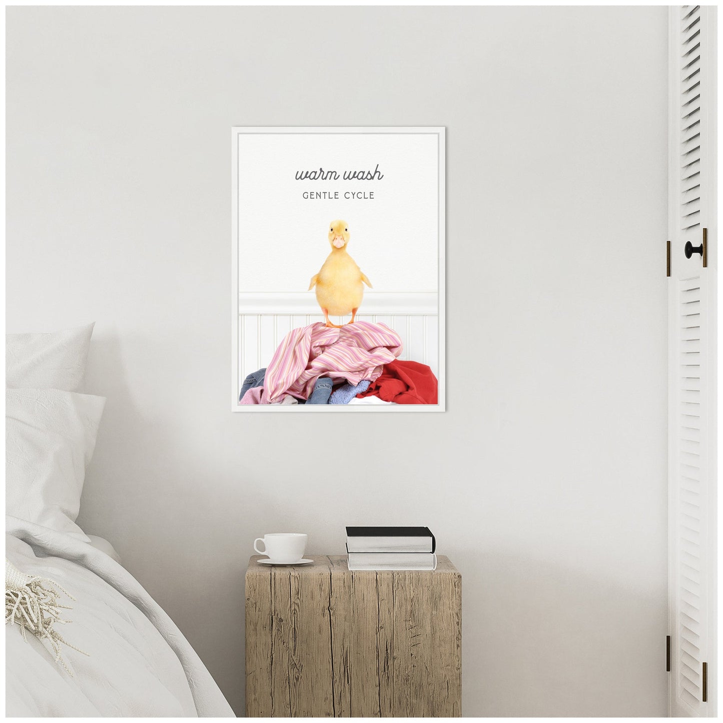 Ducky Gentle Cycle Laundry Framed Canvas Wall Art