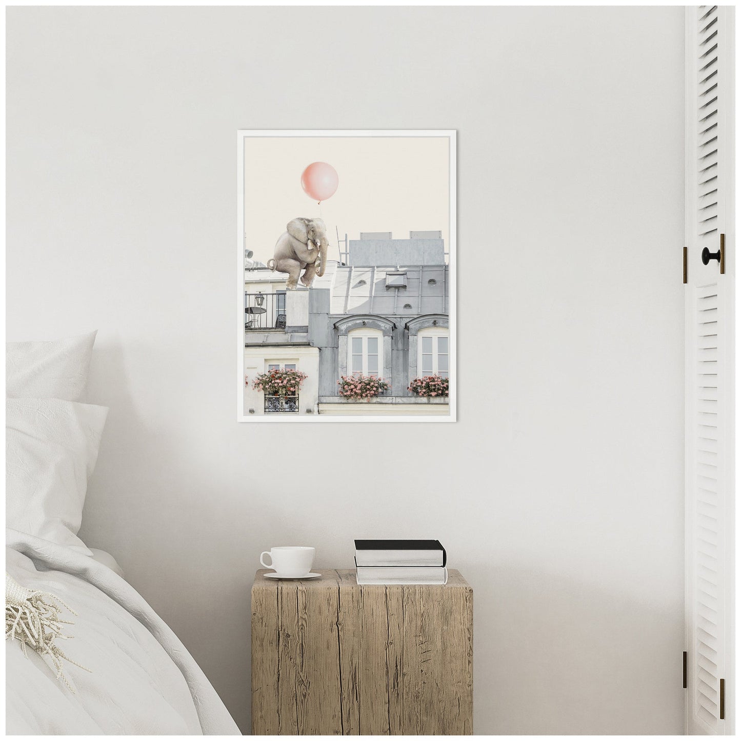 Elephant in Paris Framed Canvas Wall Art
