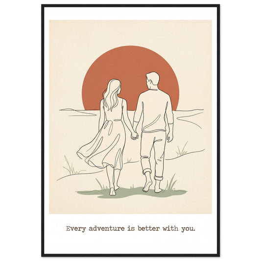 Romantic Wall Art - Couples Poster for Your Bedroom - 13x18 cm / 5x7″ - White frame / Ready-to-hang - Sparkycare
