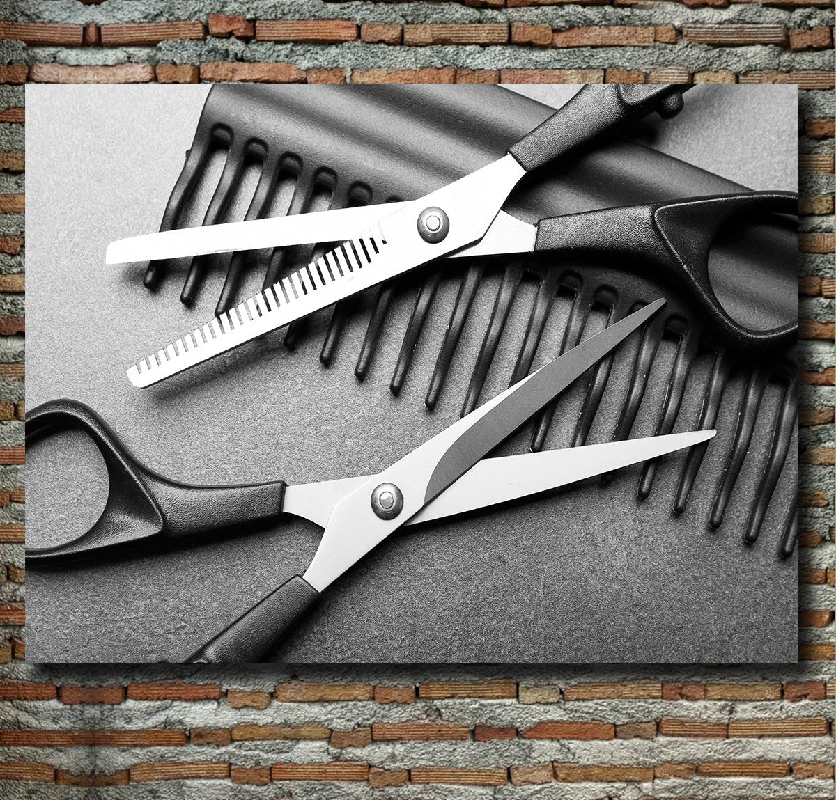Scissors And Comb Hair Salon Barber Shop Canvas Wall Art