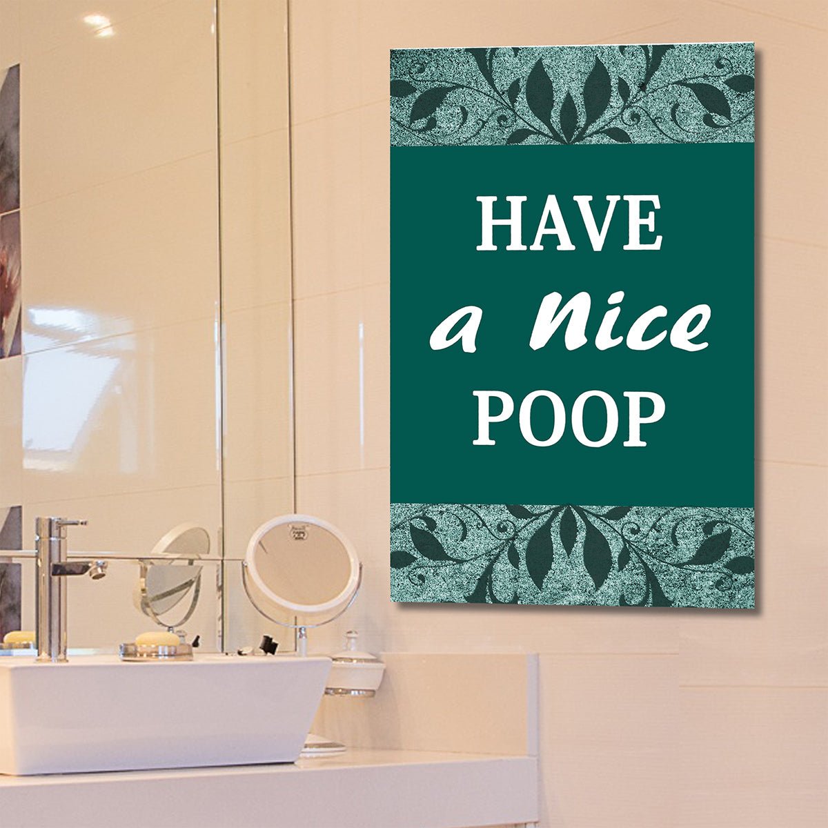 Have A Nice Poop Funny Bathroom Canvas Wall Art