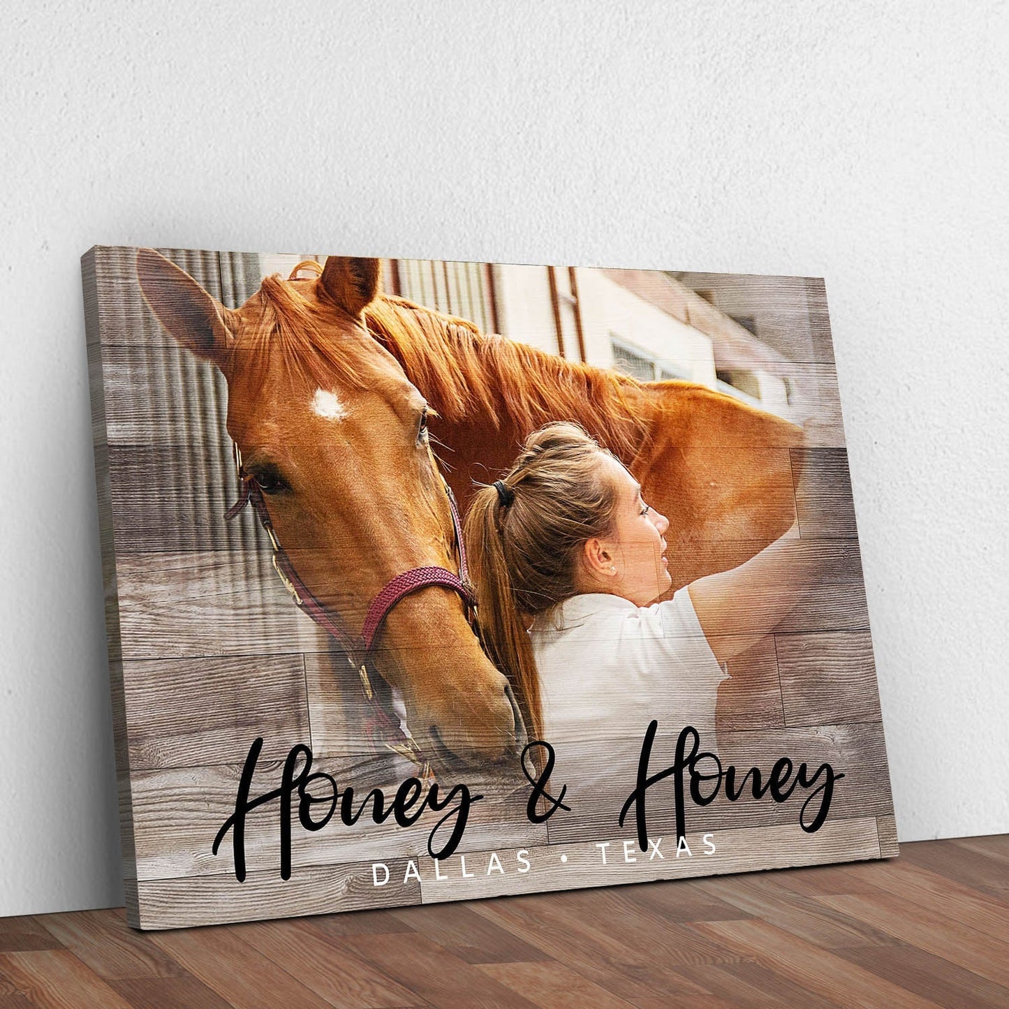 Wooden Animal Portrait Canvas Wall Art
