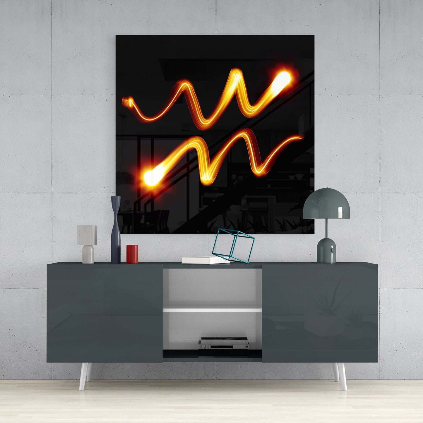 Aquarius Zodiac Symbol Glass Wall Art