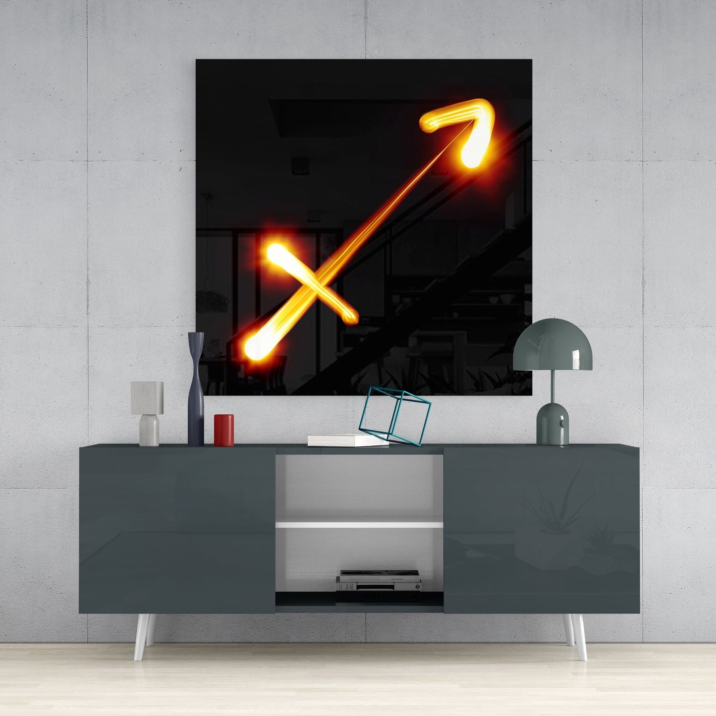 Sagittarius Zodiac Symbol Glass Wall Art