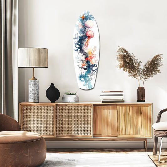Electric Jellyfish Glass Wall Art