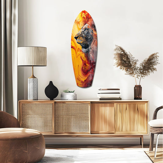 Tall Lion Pride Glass Wall Art