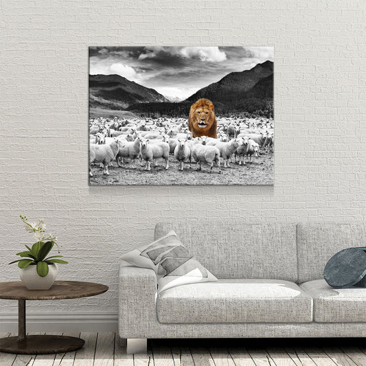 Lion Among The Sheep Motivational Canvas Wall Art