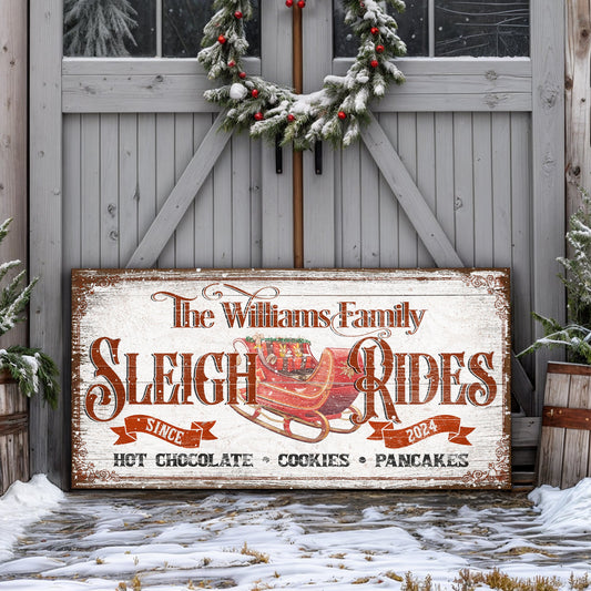 Sleigh Rides Festive Christmas Canvas Wall Art