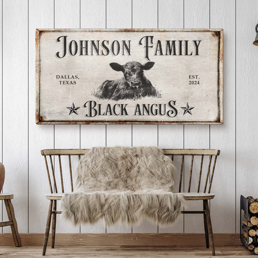 Black Angus Cattle Canvas Wall Art