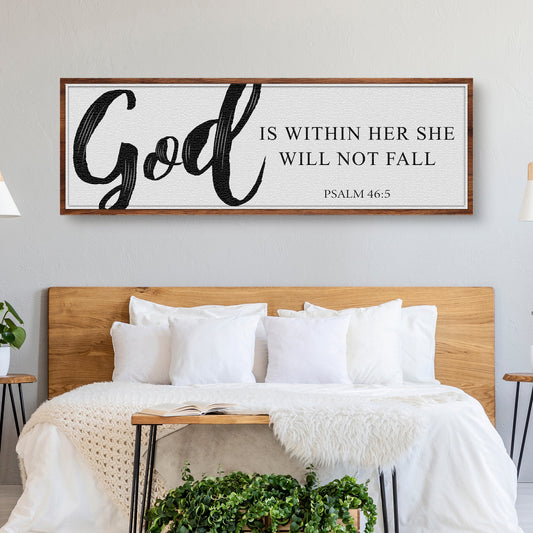 God Is Within Her She Will Not Fall - Psalm 46:5 Canvas Wall Art