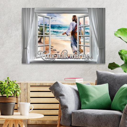 Come Walk With Me Faith Canvas Sign