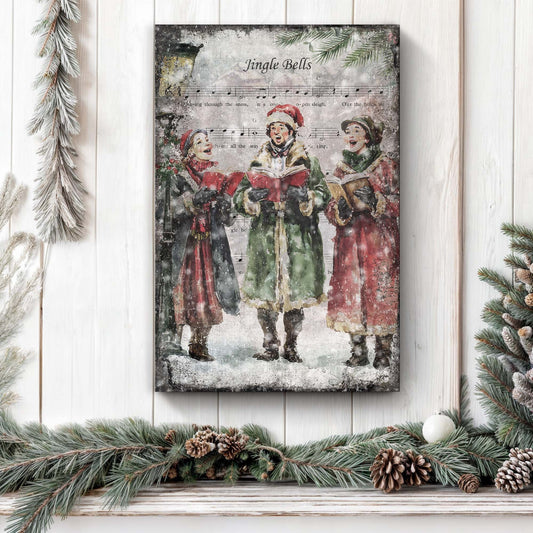 Vintage Christmas Carolers Canvas Wall Art