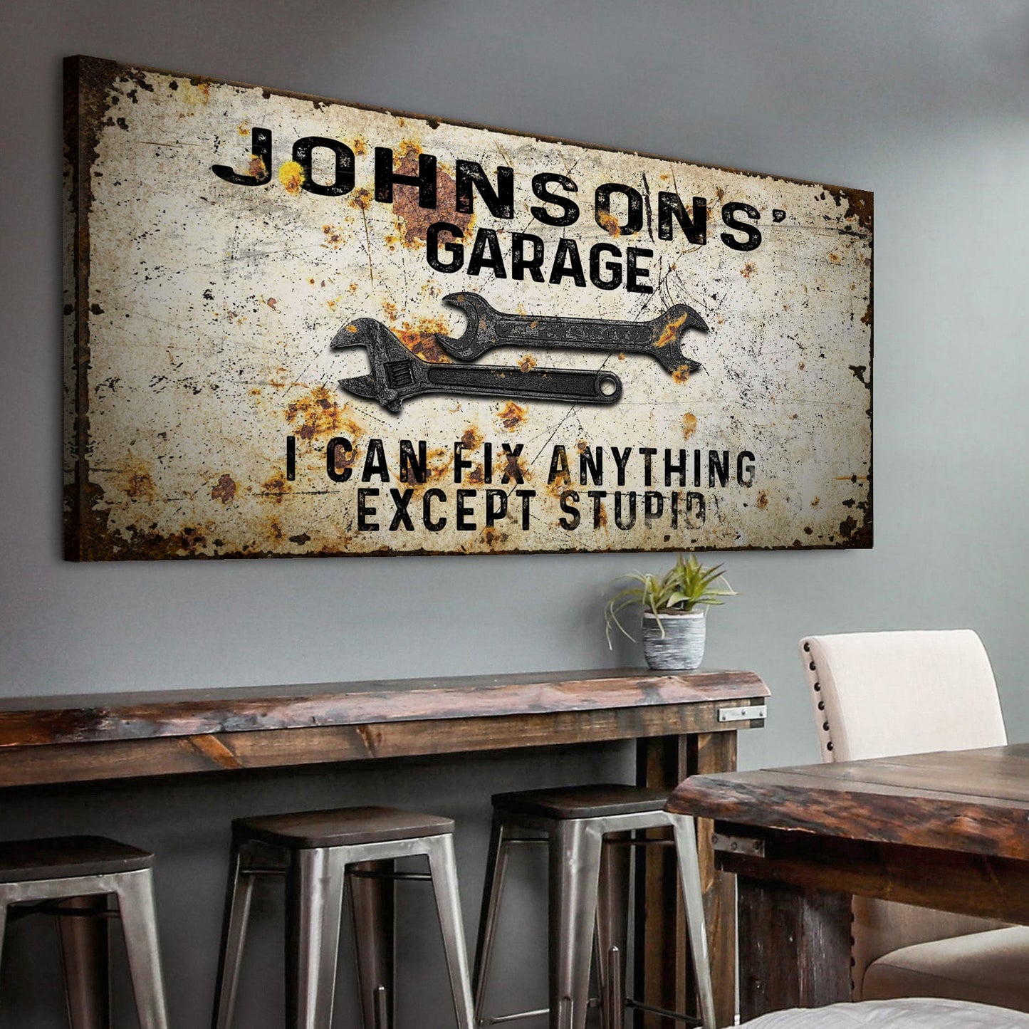 Personalized Garage Canvas Sign