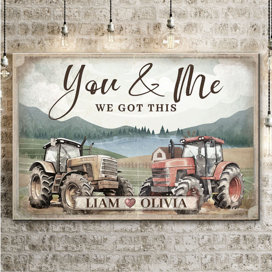 We Got This Tractor Couple Canvas Wall Art Sign