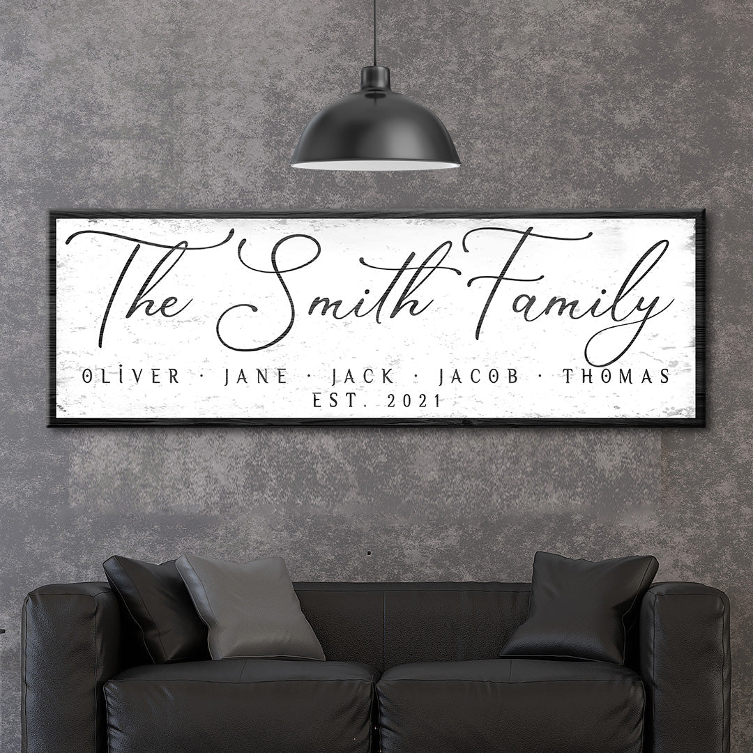 Personalized Family Established Canvas Sign Wall Art