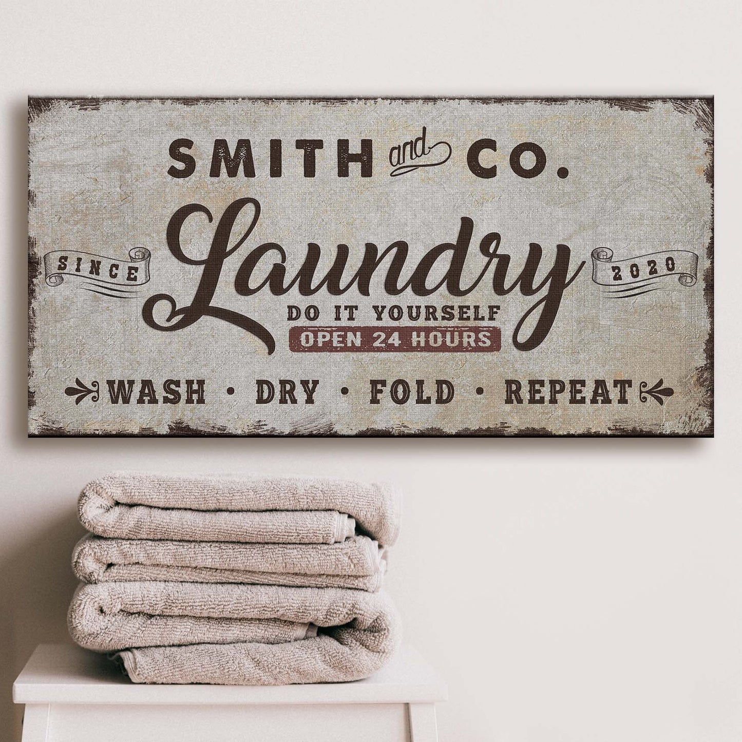 Personalized Laundry Room Canvas Sign