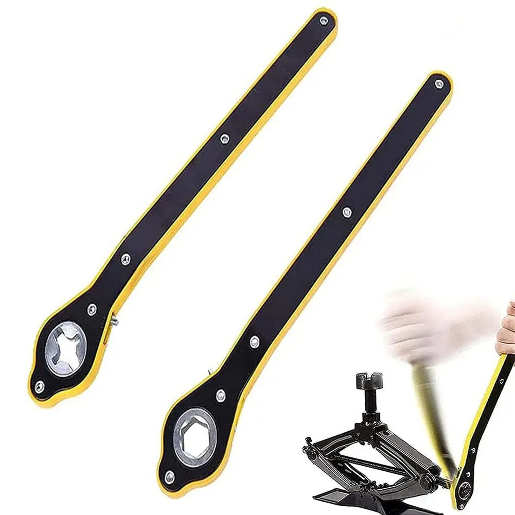 Two wiper blades with a bracket on a white background