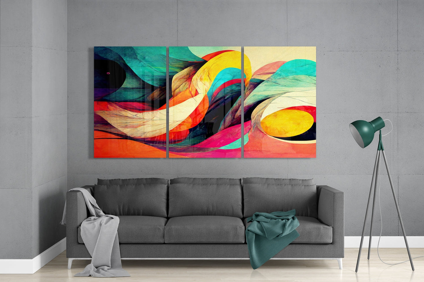 Waves 3-Panel Glass Wall Art Set