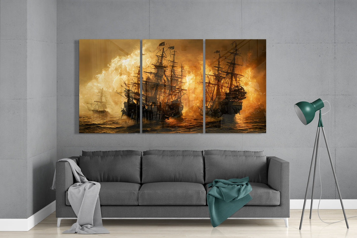 Red Storm Glass Wall Art
