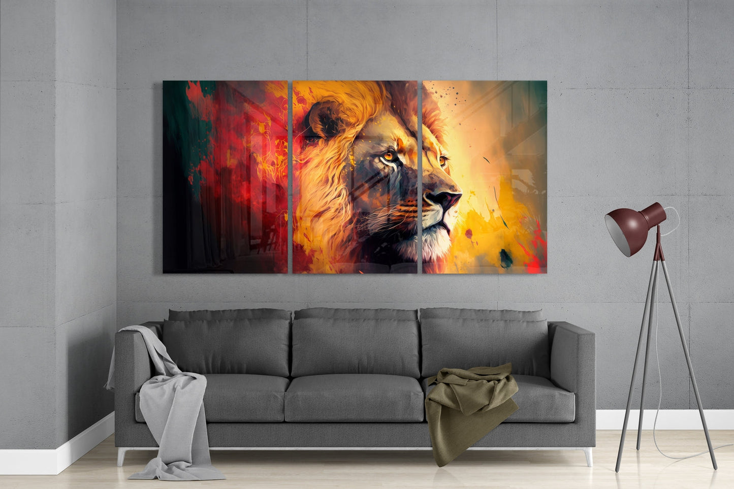 Lion Glass Wall Art