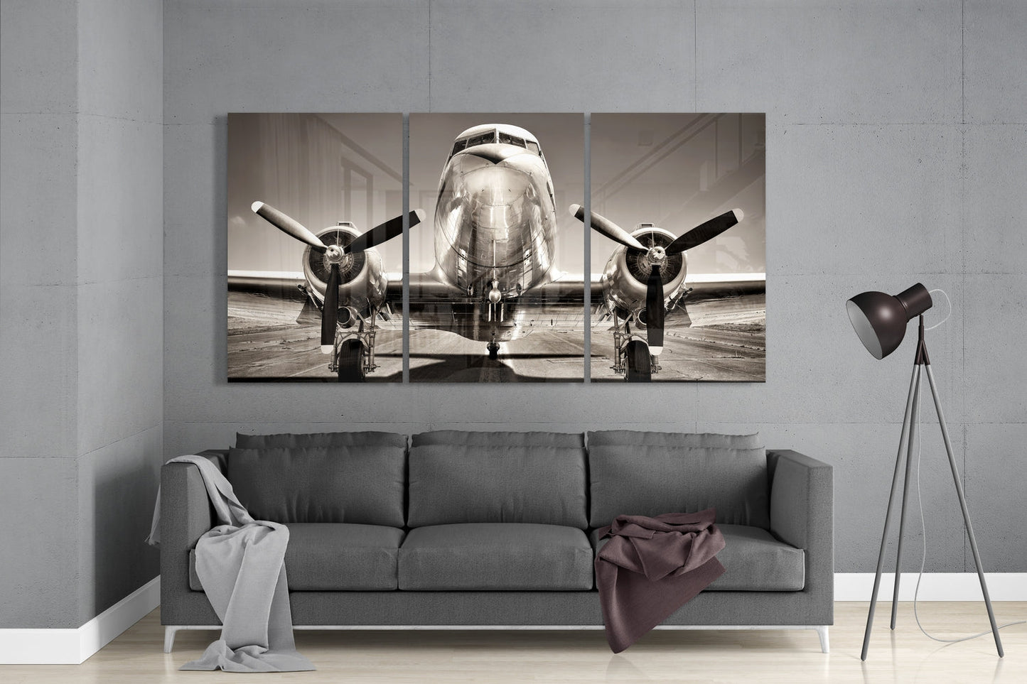 Airplane Glass Wall Art