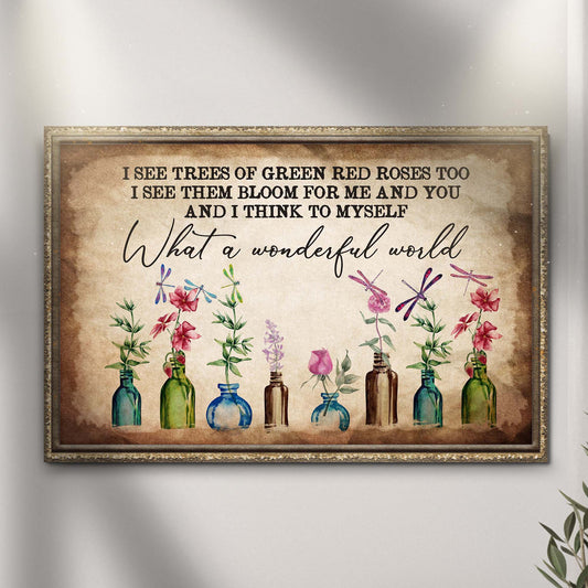 What A Wonderful World Canvas Sign X
