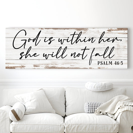 God Is Within Her She Will Not Fall - Psalm 46:5 Canvas Wall Art