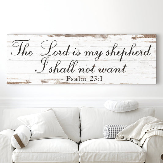 Lord Is My Shepherd Psalm 23 Faith Canvas Wall Art II