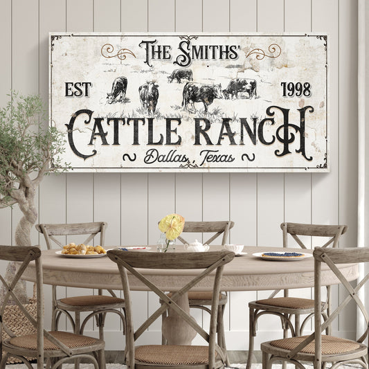 Branded Cattle Ranch Vintage Sign Canvas