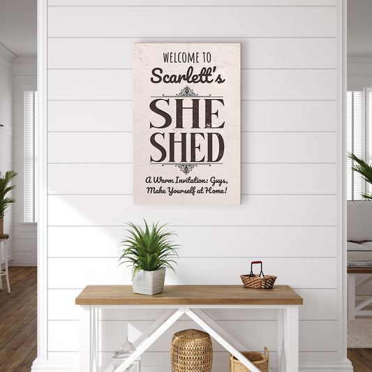 She Shed Decorative Canvas Sign