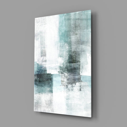 Misty Blue Color Field Glass Wall Art