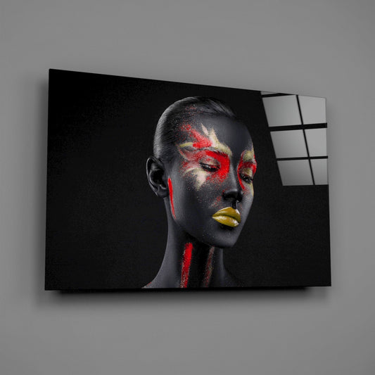 Scarlet Gold Splash Glass Wall Art
