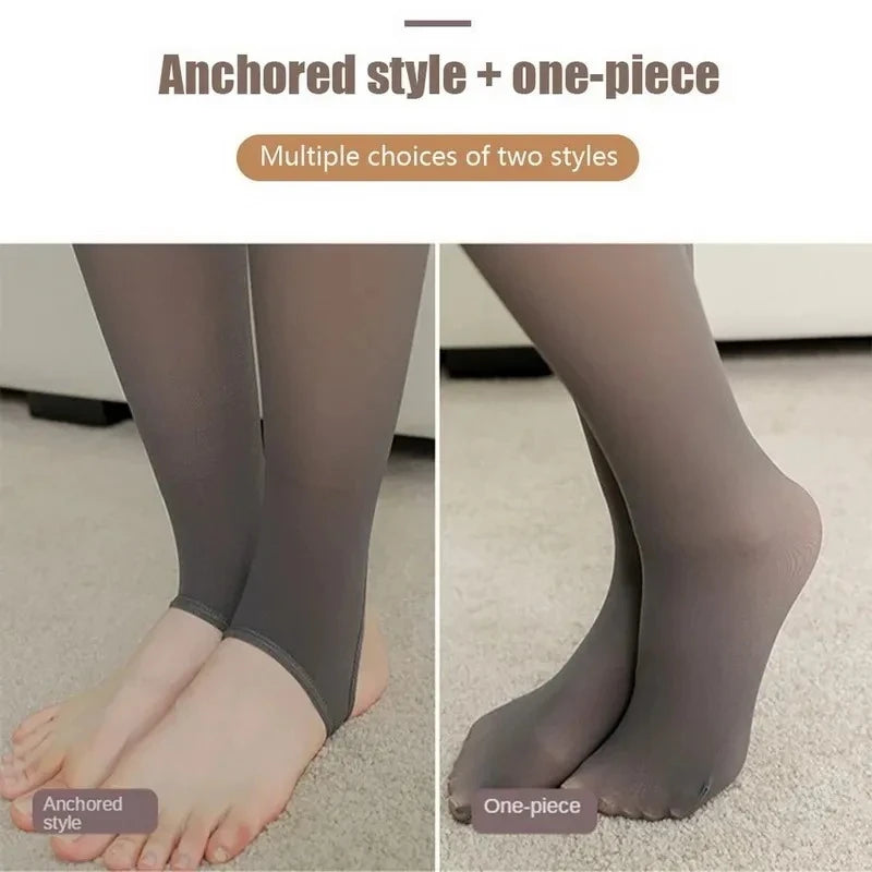 one piece full foot sheer warm pantyhose vs anchored style