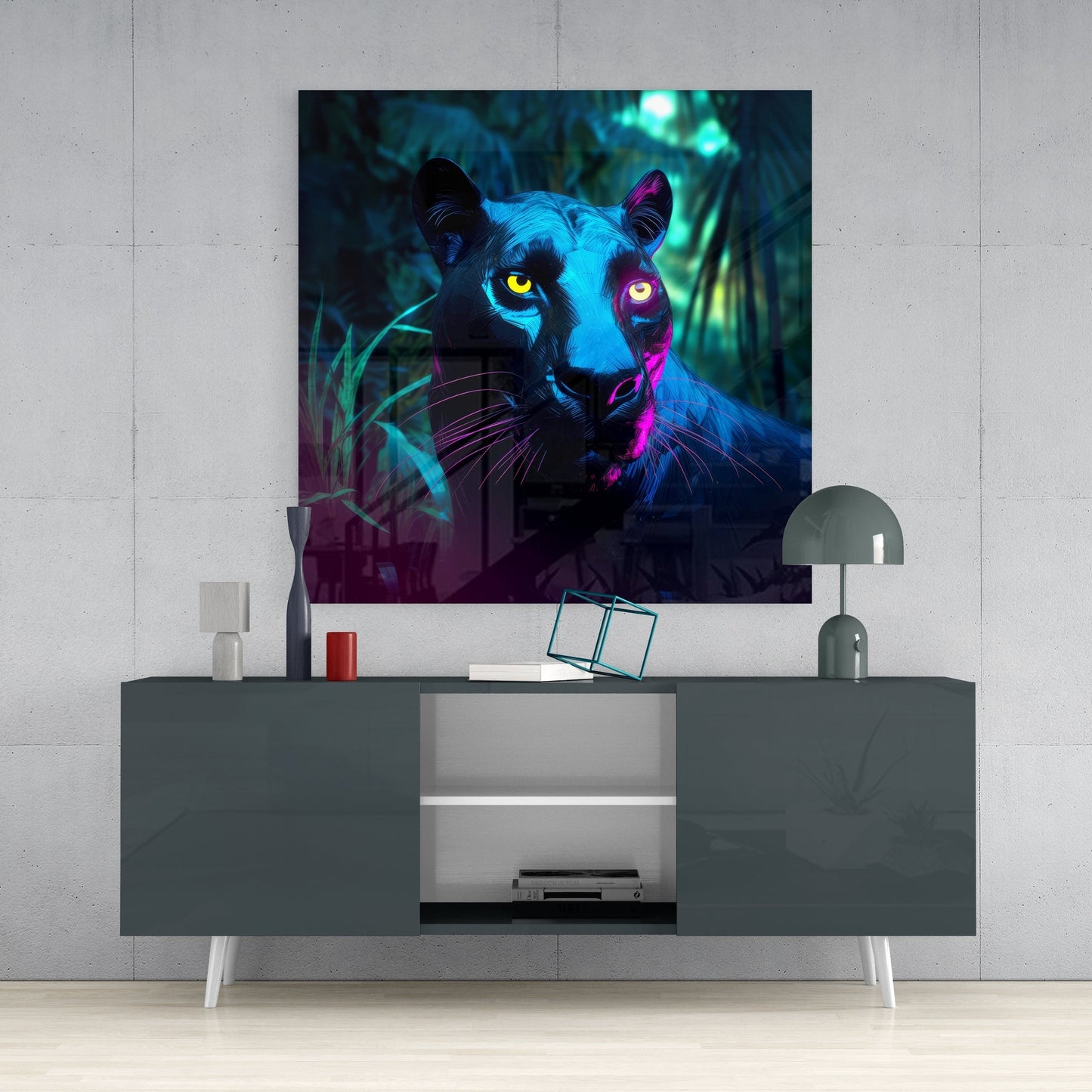 Panther Glass Wall Art