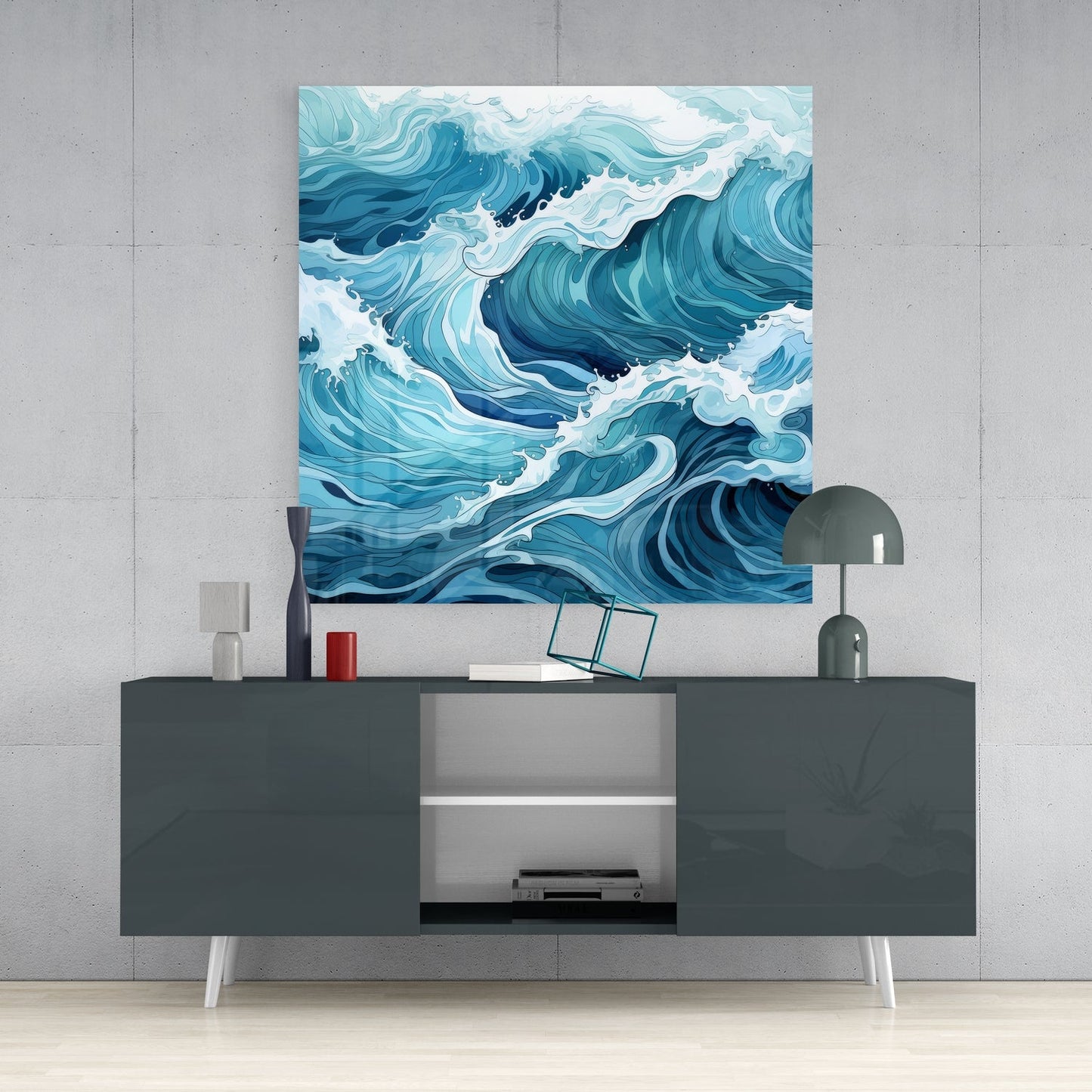 Ocean Waves Glass Wall Art