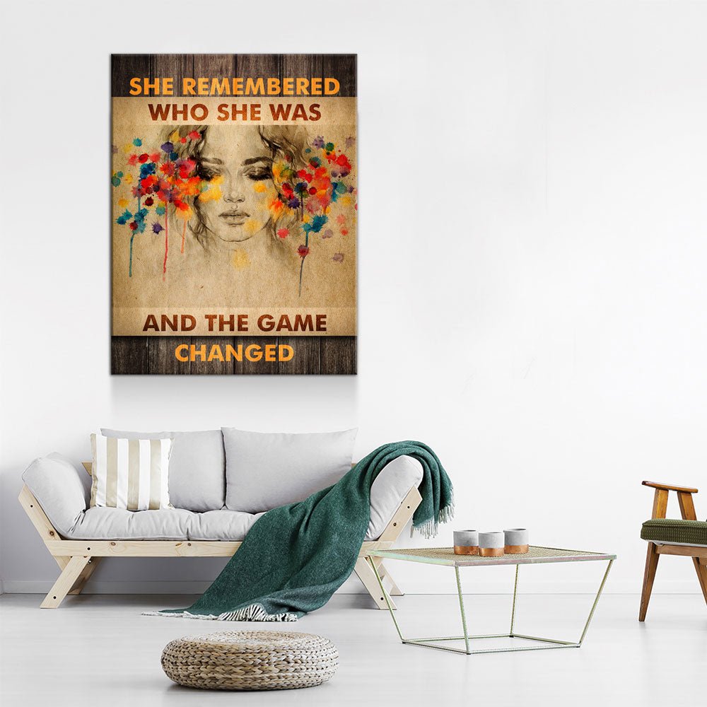She Remembered Who She Was Motivational Canvas Art
