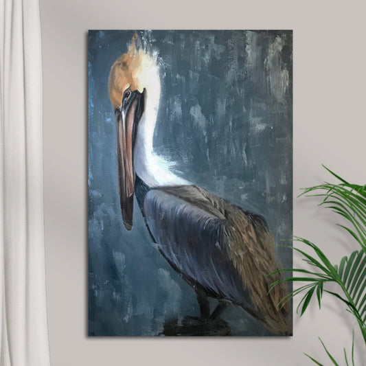 Pelican Painting The Fish Catcher Canvas Wall Art