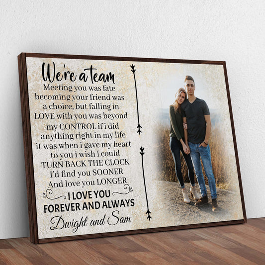 We're A Team Couple Canvas Sign V
