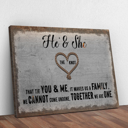 He And She You And Me Together Couple Canvas Sign