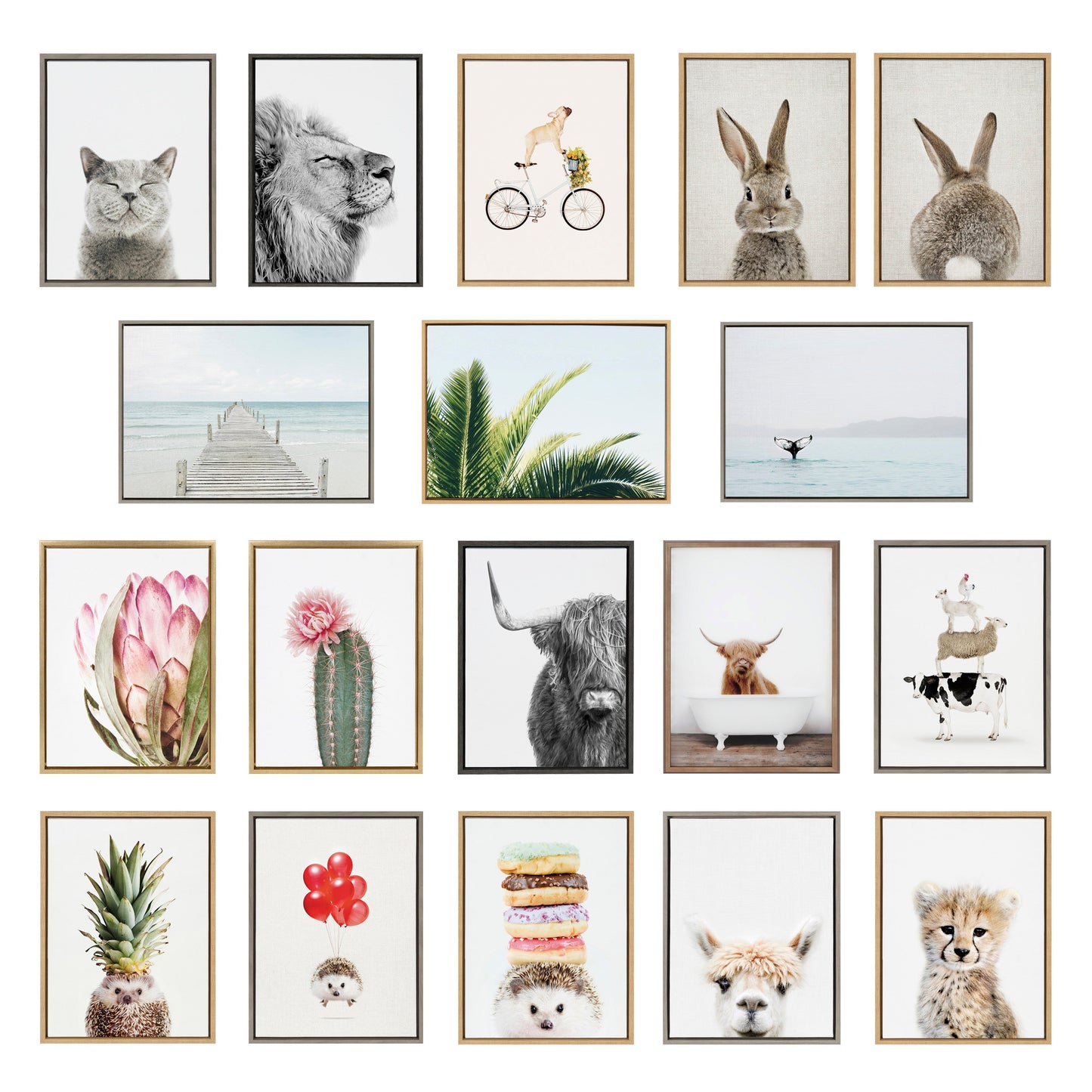 Sylvie Panda Waving in Rustic Bath Framed Canvas by Amy Peterson Art Studio