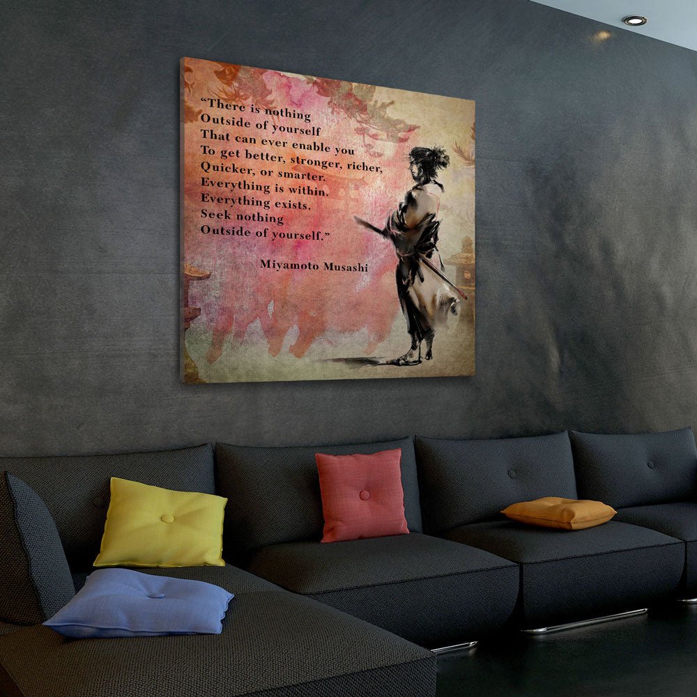 Miyamoto Musashi Samurai Quote Canvas Wall Art