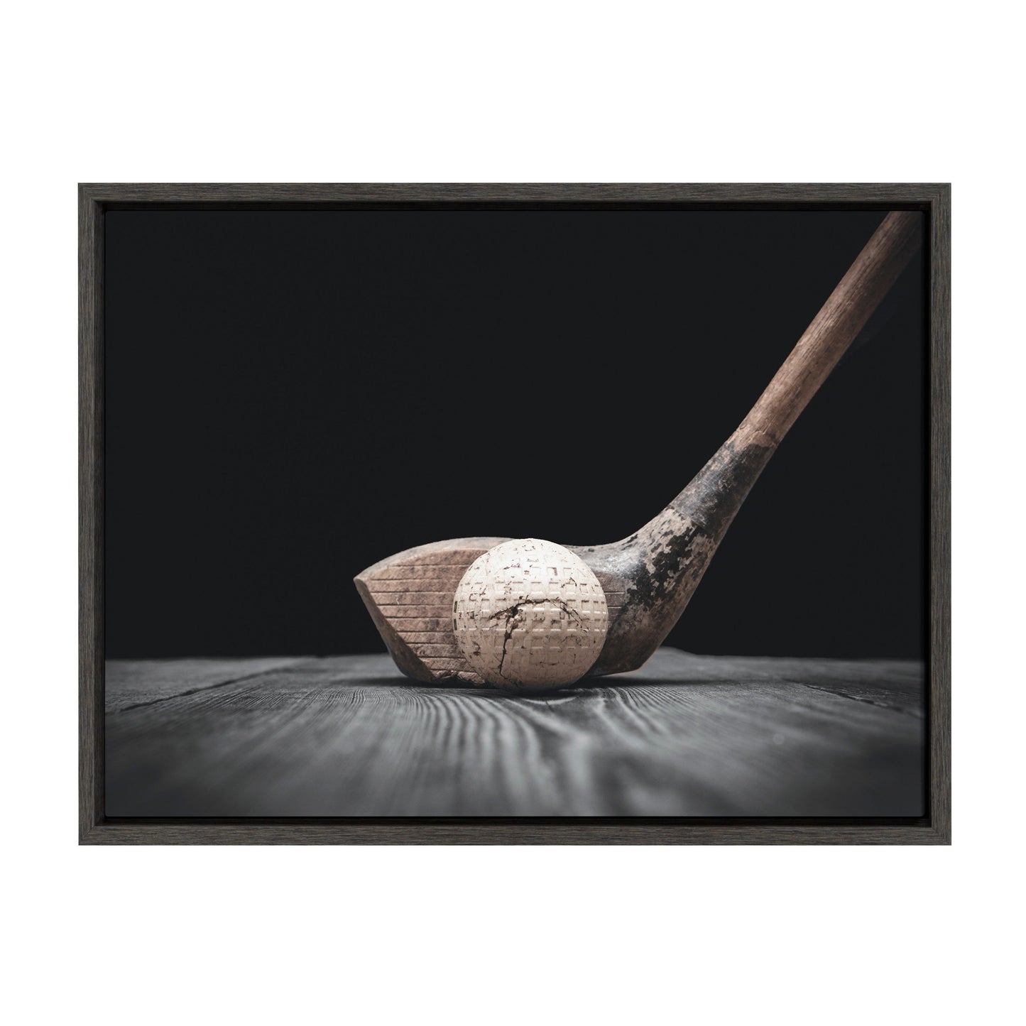 Vintage Golf Club and Ball Framed Canvas Wall Art