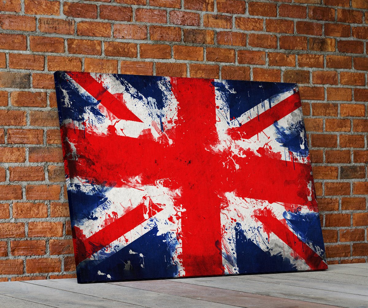 Union Jack abstract flag canvas wall art