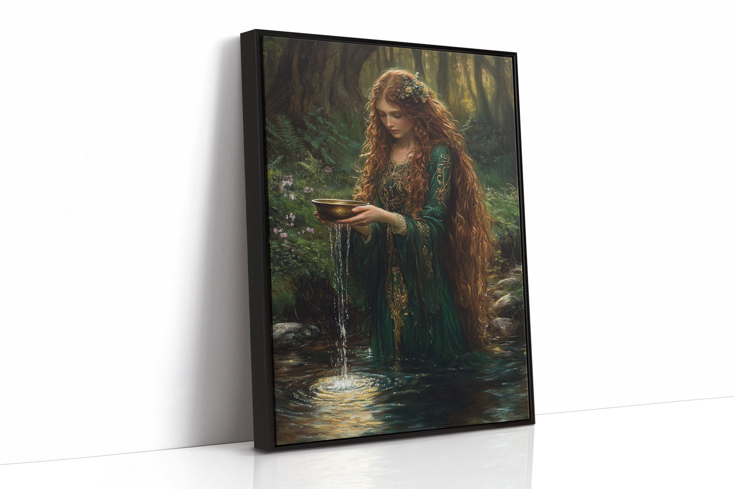Glimmers in the Forest Stream Wall Art Print