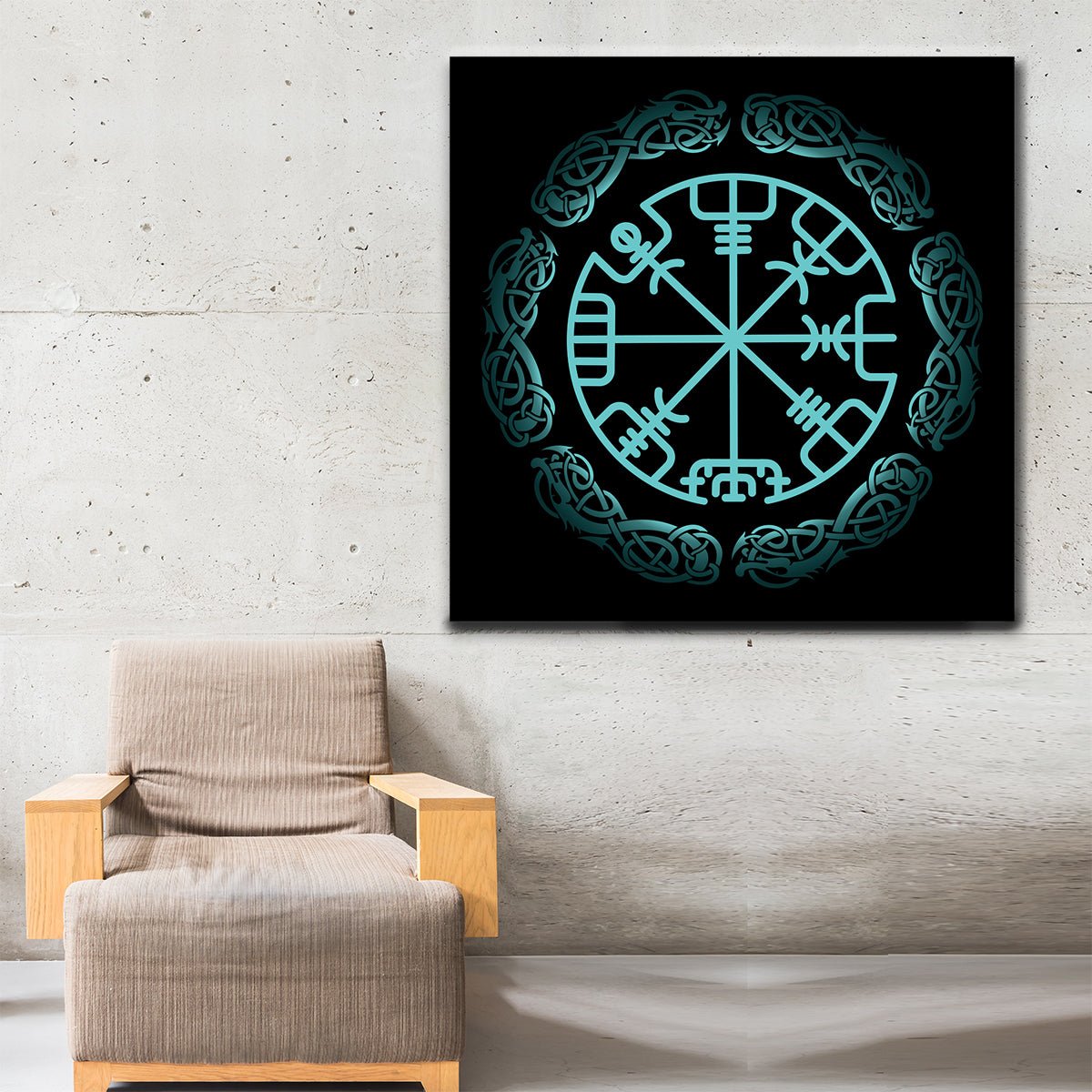 Vegvisir Viking symbol canvas wall art